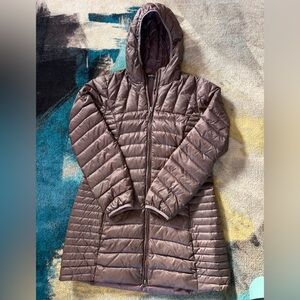 Eddie Bauer Astoria Hooded Down Parka Puffer Jacket Sz L Full-Zip goose down